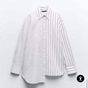 Zara OVERSIZED SHIRT WITH MATCHING STRIPES